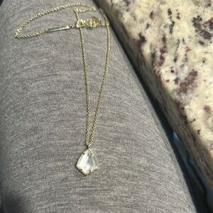 Mother of pearl kendra Scott gold plated necklace